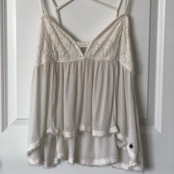 Hollister Tops - Cross back white tank top